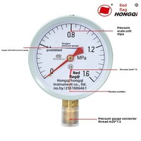 Alat Ukur Tekanan Oksigen Radial Hongqi YO-100 Kelas Akurasi 16 Bebas Air dan Oli Rentang 0-60 Dapat Disesuaikan dengan Fitting