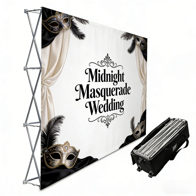 Customized Portable Exhibition Booth Foldable Lightweight Water-Resistant for Eco-Friendly Step Repeat Backdrop Display