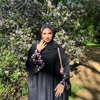 Nouvelle Abaya Cardigan Robe Zifeng OEM Musulmane Arabe Dubaï Moyen-Orientale Élégante Trois Pièces Brodée de Fleurs