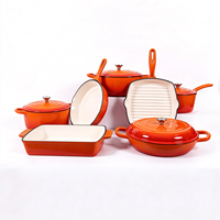Marmite et faitout en fonte émaillée durable, ustensile de cuisson multifonctionnel pour la préparation des repas à la maison