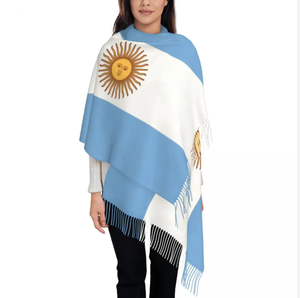 Argentina Nation Flag Bufanda de invierno para mujer Manta suave y cálida Bufandas Fringe Pashmina Bufanda - Product Image 3