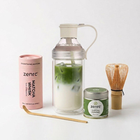 Bouteille shaker portable en verre à double paroi, personnalisable OEM, pour mélange de protéines en poudre et matcha, design esthétique, pour voyage et extérieur, vente en gros