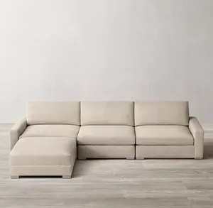 家具房屋沙发套装客厅木质canape沙发床现代模块化左右臂沙发躺椅分段