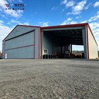 Hangar à avions en structure métallique à travée libre, bâtiment en structure métallique sur mesure, abri préfabriqué durable en métal pour avions