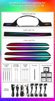 Kit complet d'éclairage d'ambiance LED pour l'intérieur de voiture Symphony pour Volkswagen CC 2013-2018, accessoires de décoration