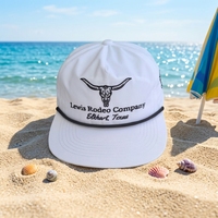 Casquette en coton brodée à logo personnalisé, visière plate, style western, 5 panneaux, profil haut, snapback, vente en gros, chapeaux de rodéo et de country en vrac