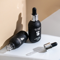 Set botol minyak rambut 10ml 20ml 30ml 50ml 100ml, botol tetes kaca hitam untuk minyak esensial Serum kemasan kosmetik