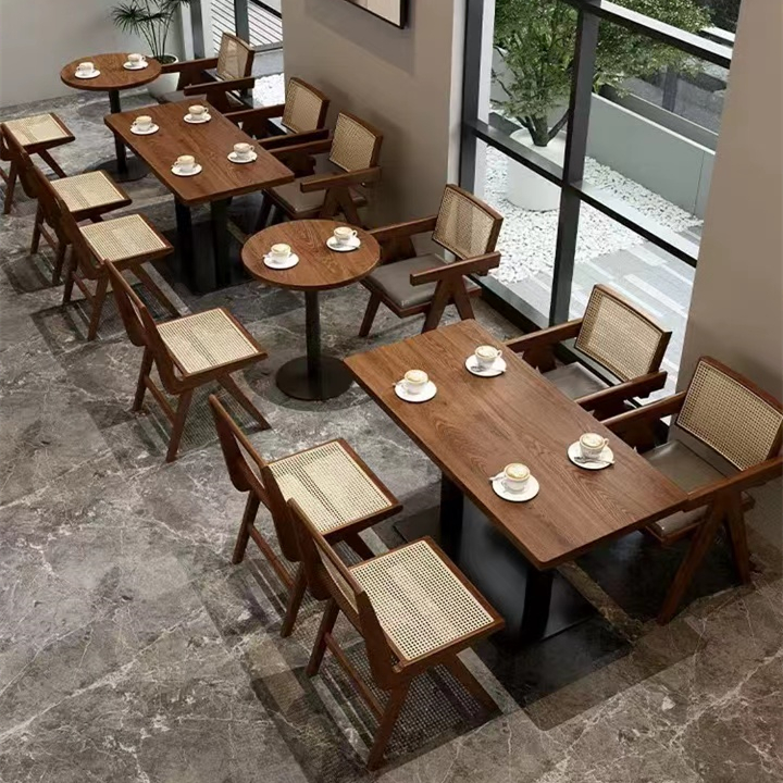 Коммерческая мебель для ресторана, кофейни, бистро, набор обеденных стульев и столов из массива ясеня