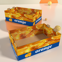 Boîte en papier durable, recyclable, personnalisée, biodégradable, pour fruits (dragon fruit, ananas, banane, orange, cerise) et légumes (laitue, tomate) – Vente en gros