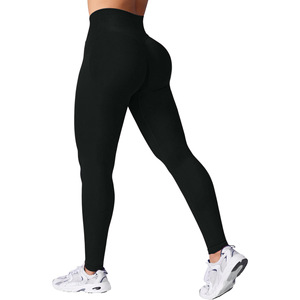 Leggings de sport OEM personnalisés de haute qualité, coupe en V, avec effet push-up et froncé pour le fessier, pour femmes, idéaux pour le yoga et la gym - Product Image 3