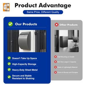Buzones para Edificios, Buzón Comercial de Acero para Exteriores, Capacidad 13L, Antirrobo, Independiente, Impermeable, para Montar en Pared - Product Image 2