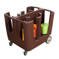 Chariot de service réglable pour la salle à manger avec roulettes, plateau de service mobile en plastique, chariot de cuisine, chariot à roulettes