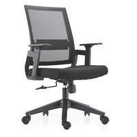 Chaise de bureau ergonomique moderne JOHOOFURNITURE avec coussin épais, dossier en maille et base à cinq branches pour usage domestique, bureau et atelier