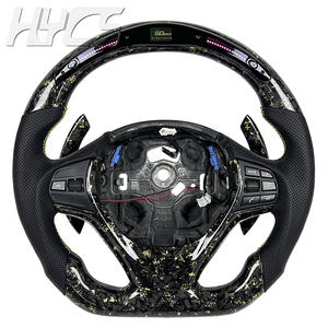 Volante Personalizado de Fibra de Carbono Forjada con LED y Cuero para Interiores de Automóviles <span class=keywords><strong>BMW</strong></span> F30 F32 F35 F20 F22 325 328 328i <span class=keywords><strong>330</strong></span> 335 - Product Image 1