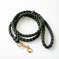 Laisse pour chien tressée à la main, en corde d'escalade robuste, avec clip métallique, laisse durable