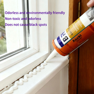 Vente chaude Scellant adhésif en silicone blanc 300ml Imperméable Anti-fissures Peignable Mastic pour l'étanchéité des portes et des fenêtres Construction - Product Image 3