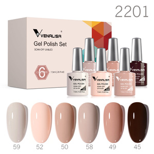 Kit <span class=keywords><strong>de</strong></span> 6 Piezas <span class=keywords><strong>de</strong></span> Esmalte <span class=keywords><strong>de</strong></span> <span class=keywords><strong>Uñas</strong></span> en Gel Venalisa <span class=keywords><strong>Color</strong></span> Rojo para Manicura DIY, Kit <span class=keywords><strong>de</strong></span> Inicio para <span class=keywords><strong>Uñas</strong></span> Francesas, Esmalte <span class=keywords><strong>de</strong></span> <span class=keywords><strong>Uñas</strong></span> en Gel <span class=keywords><strong>Color</strong></span> Nude Natural, Regalo - Product Image 1