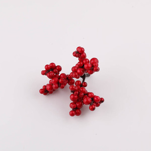 Racimo de Bayas de Espuma Roja Navideña, Fruta Artificial, Decoración para el Hogar, Accesorio para Manualidades - Product Image 2