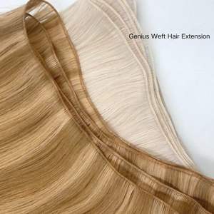 Nouvelles extensions de cheveux Genius Weft, haute qualité, très vendues, Qingdao <span class=keywords><strong>Haohao</strong></span>, cheveux humains doublement tirés, cheveux vierges, toutes les couleurs - Product Image 2