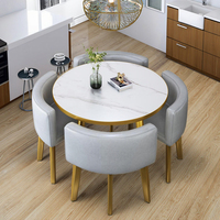 Table à manger contemporaine en bois massif multifonctionnelle pour la maison, l'hôtel, la cuisine, le salon, avec 4 chaises
