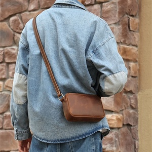 Boshiho - Bolso Bandolera de Cuero Crazy Horse Vintage para Hombre, Bolso Cruzado para Hombre y Mujer - Product Image 4