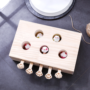 Nouveau jouet classique en bois massif pour chat 2024, jeu éducatif Whack-a-Mole pour taquiner les chats - Product Image 4