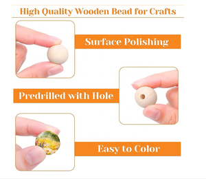 Perline di legno naturale rotonde all'ingrosso per cappello da Baseball dimensioni 12mm 8mm 10mm 20mm 25mm 30mm ecc. Caratteristica comune del tessuto - Product Image 6
