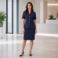 Ensemble de tailleur bleu pour femme, ensemble de tailleur de bureau pour femme, ensemble de tailleur professionnel pour femme, ensemble de tailleur deux pièces pour femme