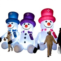 Costume gonflable géant de bonhomme de neige de dessin animé pour défilé de Noël avec souffleur