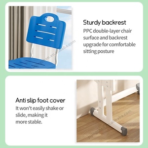 Venta al por mayor niños mesa de lectura uso en el hogar ergonómico multifuncional niños estudio escritorio y silla conjunto con estantería - Product Image 4