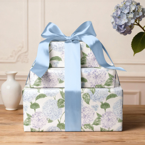 Light Blue Purple Hydrangea Botanical Design Wrapping <b>Paper</b> For Wedding Favor Bridal Birthday Present Box Decoration - Product Image 3