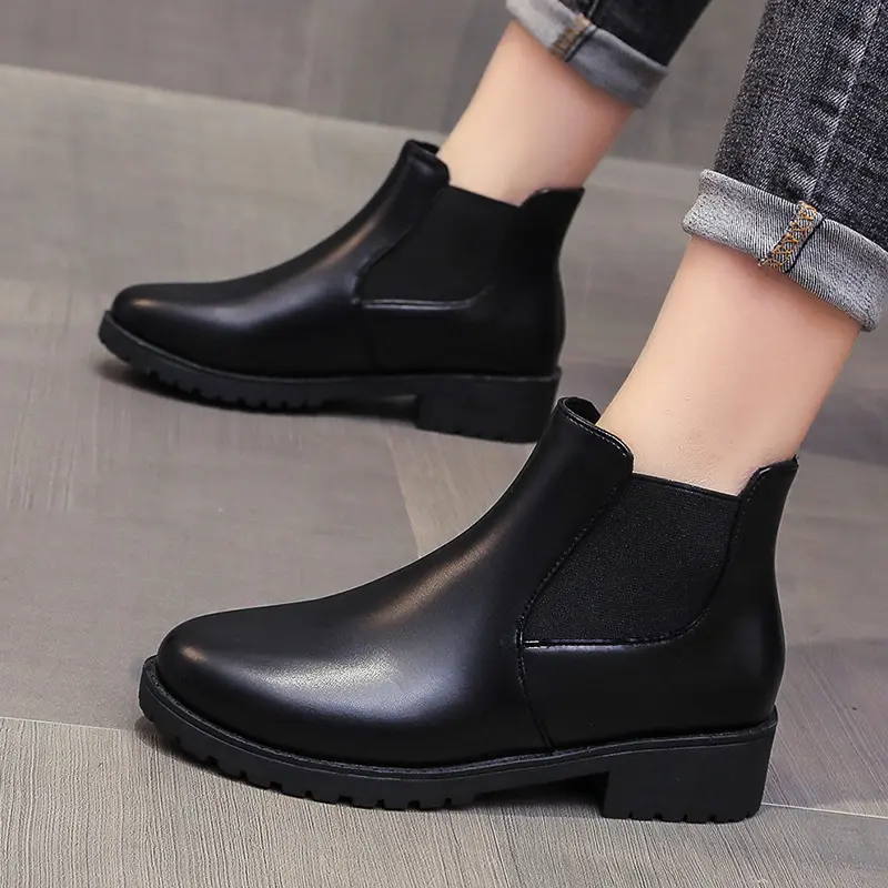 China factory hot sale cheap women ankle boots square heel comfortable boots for ladies women ankle boots fashion