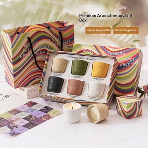 Bougie aromatique artisanale <span class=keywords><strong>en</strong></span> cire de soja à la mousse islandaise, coffret cadeau, parfum frais longue durée, arôme naturel, <span class=keywords><strong>6</strong></span> couleurs - Product Image 3