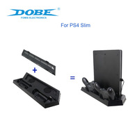 Support vertical TP4-023B pour console PS4 Slim avec ventilateur de refroidissement intégré