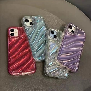 เคสโทรศัพท์แฟชั่นลายคลื่นสีสันสดใสไล่ระดับสีสำหรับ iPhone 14 13 12 11 PRO MAX XS 6 7 8 PLUS - Product Image 4