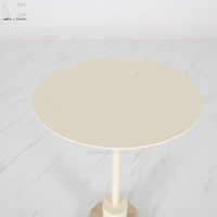 Table d'appoint blanche Basse Travertin nordique moderne luxe rond en fer petite table basse en pierre de travertin pour salon