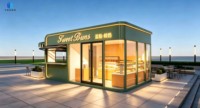 Kiosque conteneur préfabriqué de 3 m avec mur en verre, design moderne, structure modulaire respirante pour villa, plage, place publique, usage extérieur