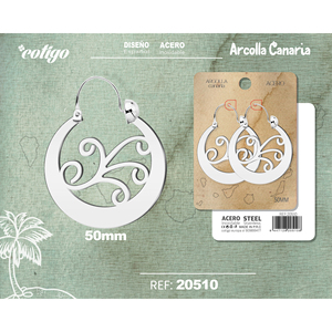 Orecchini a Cerchio alla Moda in Acciaio Color Argento da 50mm Modello Canary - Product Image 1