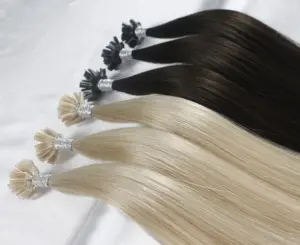 PLUCHARM Fabrik Großhandel Keratin-Haarverlängerungen U-Spitze doppelt eingezogene Kopfhaut angepasst rohes russisches menschliches Haar vorgebunden
