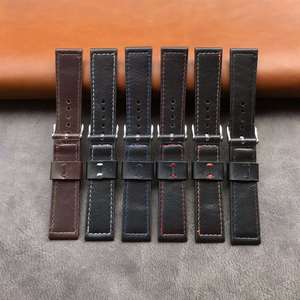 Enuine-<span class=keywords><strong>Correa</strong></span> de cuero para reloj inteligente, <span class=keywords><strong>Correa</strong></span> suave de un <span class=keywords><strong>solo</strong></span> bucle de 18mm 20mm 22mm 24mm - Product Image 5