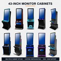 Borne d'arcade à écran tactile incurvé de 43 pouces, machine de jeu à monnayeur avec éclairage LED RGB, jeu Tirelire pour le marché américain