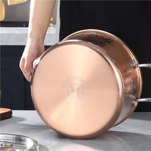 Huihong 304 Stainless Steel Hammered Soup <b>Pot</b> 24cm <b>Induction</b> Compatible Large Capacity - Product Image 4