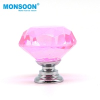 Poignée de tiroir de meuble en alliage de zinc transparent moderne de 30 mm, cristal, pour armoire, commode, chambre à coucher, extérieur
