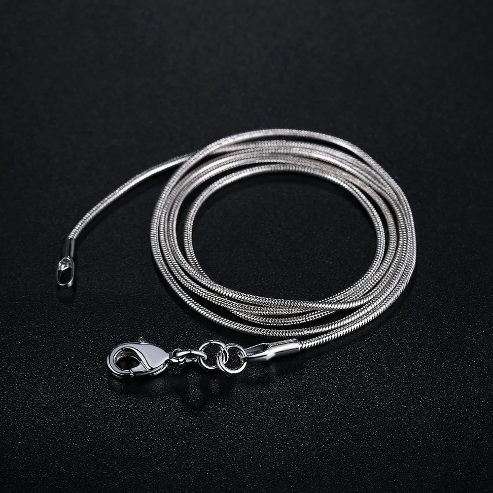 1mm 16-32 inch Zilver Kleur Snake Ketting Voor Vrouwen Ketting Factory Prijs Top Kwaliteit Groothandel C008