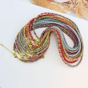 BCL1323 جديد شعبية متعددة الألوان النايلون مضفر حبل حرير حبل حبل الذهب ينتهي قلادة - Product Image 2
