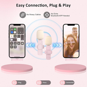 ไมโครโฟน2-in-1แบบ Dual Interface พร้อมตัดเสียงรบกวนสำหรับ Android iPhone แล็ปท็อป USB C บันทึกการสตรีมสด TikTok