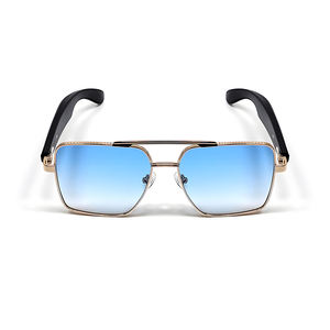 <span class=keywords><strong>Lentes</strong></span> de degradado que cambian de color a la moda, gafas inteligentes rectangulares con semimarco de metal <span class=keywords><strong>para</strong></span> exteriores, reproducción de música con llamadas BT - Product Image 1