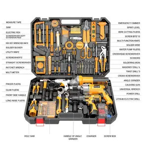 इलेक्ट्रीशियन हॉट सेल इलेक्ट्रिक टूलबॉक्स प्रभाव ड्रिल घरेलू मल्टी-फंक्शन संयोजन इलेक्ट्रिक हैंड ड्रिल हार्डवेयर उपकरण सेट