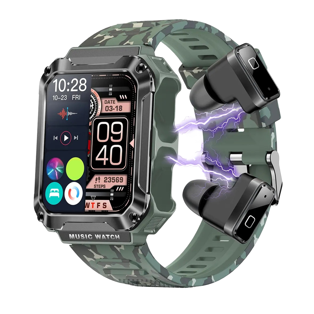 2026 T93 2-in-1 Smartwatch Sports Business with BT Earbuds Headset IP68 Waterproof BT Call Relojes Smart Watches with Earphone