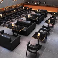 Ensemble de banquettes de bar en cuir de luxe professionnelles pour intérieur, avec structure en bois, pour hôtel, restaurant, design moderne, résistant à l'eau